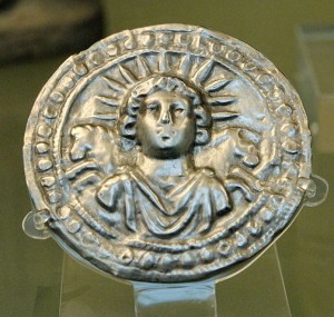 Leaf disc dedicated to Sol Invictus.