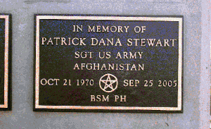 Marker for Sgt. Patrick Stewart.