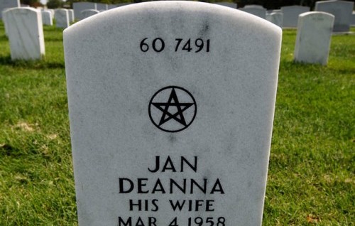 Wiccan Pentacle Headstone at Arlington National Cemetery.