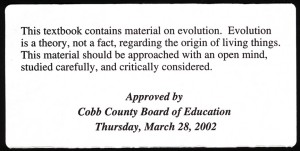 Cobb County Creationism Disclaimer