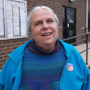 Selena Fox of Circle Sanctuary, shortly after voting this morning in Wisconsin.