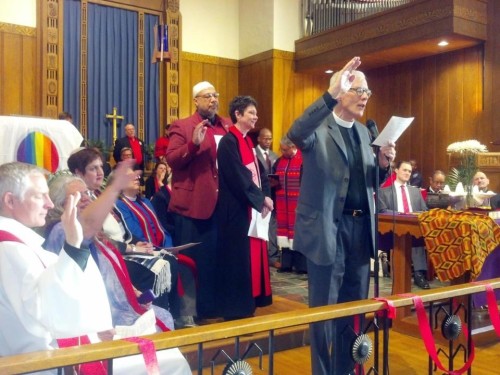 Selena Fox and other clergy at a National Interfaith Service in Washington DC.