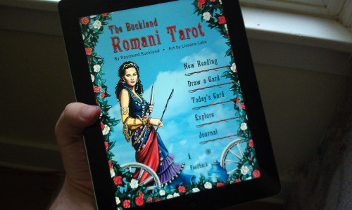 Buckland's Romani Tarot iPad app title screen.