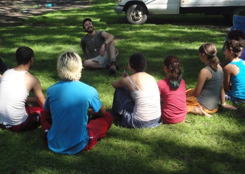 A youth workshop with Teo Bishop. Photo by Nels Linde.