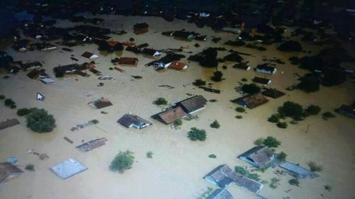 Flooded town [Photo Credit: PFI - Serbia]