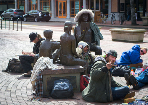 Street youth in Kesey Square. Photo by Visitor7.