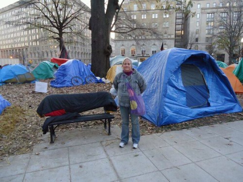 Kathryn Jones during local Occupy protests. [Photo courtesy of K. Jones]