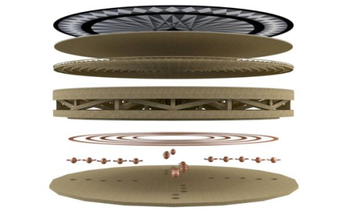 Model of the parts of the revolving dining room [Francoise Villedieu and Edikom]