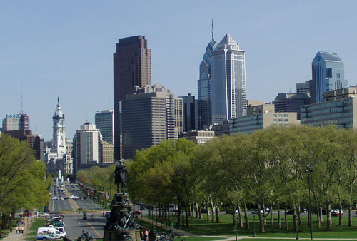 Philadelphia Sky Line [Photo Credit: Jeffrey M. Vinocur. cc lic Wikimedia Commons]