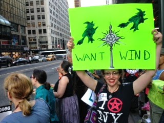 "Witches Want Wind"  Courtney Weber at a Cuomo Rally, 2014 [Courtesy Photo]