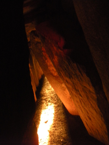 Light within Newgrange, one of the few photos we were allowed to take