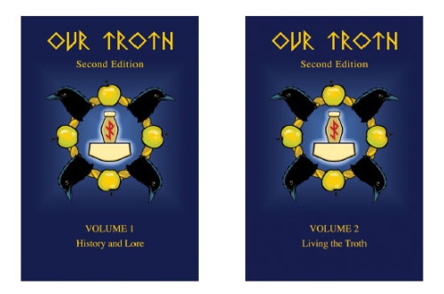 The covers to both volumes of Our Troth, from The Troth's website.
