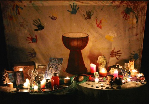 Drummer's Altar at Phoenix Phyre [Photo Credit: Lisa Perez Darmana]