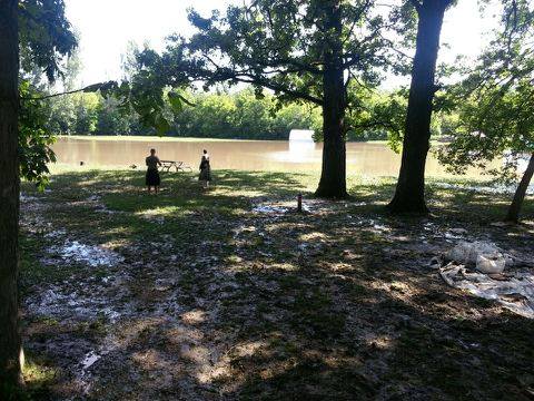 Flooded ritual greens at PSG [Photo credit: L. Dake]