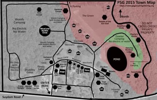 The pink was under water at one point, everything else was ankle- to knee-deep in mud. The green section became an island. By Bob Paxton of Circle Sanctuary