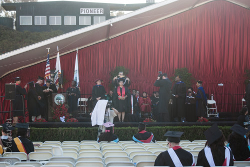 Crystal Blanton being hooded at ceremony [Courtesy of Stephanie Kjer]