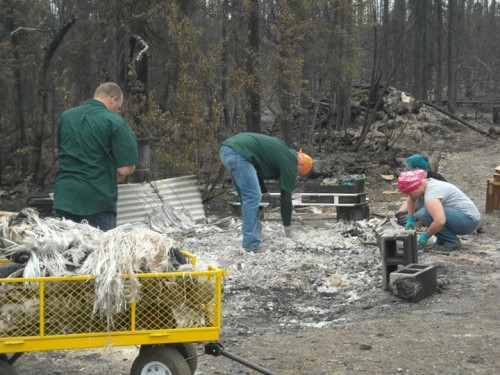 Volunteers begin the cleanup effort at the Pagan Community Center site. [courtesy photo]