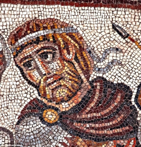 Mosaic thought to portray Alexander the Great [photo Jim Haberman via The Daily]