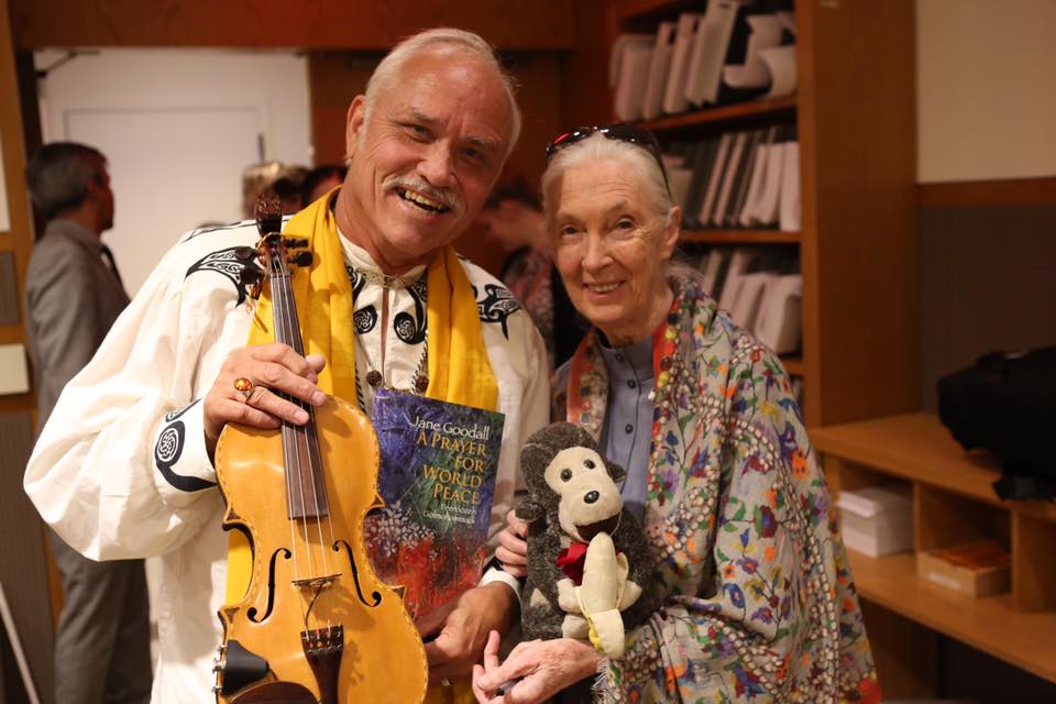 McCollum's World Peace Violin Blessed by Jane Goodall and YoYo Ma