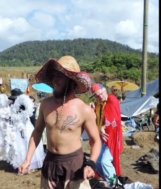 An activist in Australia wears the sigil over his heart. Photo courtesy of TWC