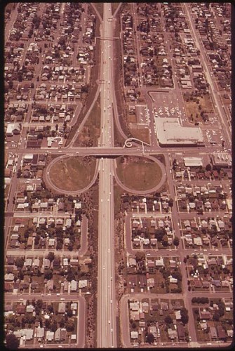 I-5 at N. Lombard Street, circa 1973. Public domain.