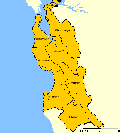 Map of Ohlone languages, exact boundaries questionable [Photo Credit: Bruce Hallman]