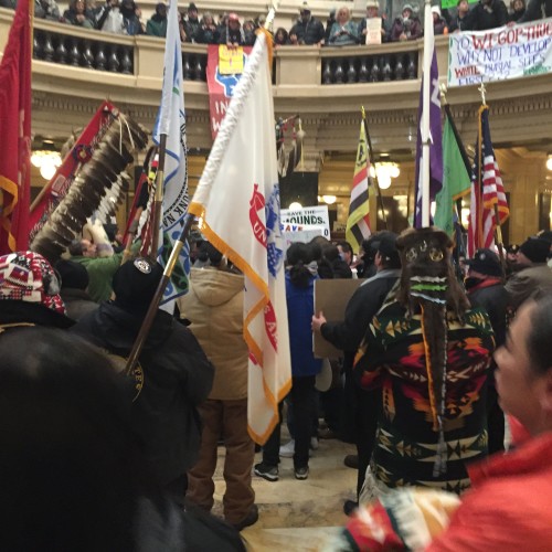 Protesters inside the rotunda [Selena Fox]