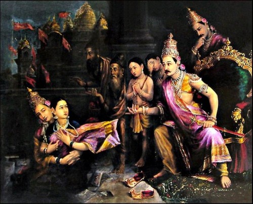 Sīta Taken by the Earth Goddess by Raja Ravi Varma (1848-1906) [Public Domain]