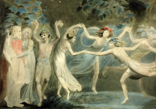 William Blake, "Oberon, Titania and Puck with Fairies Dancing," c. 1786.