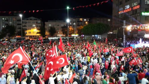 Turks take to the streets of Istanbul to oppose the attempted coup in July