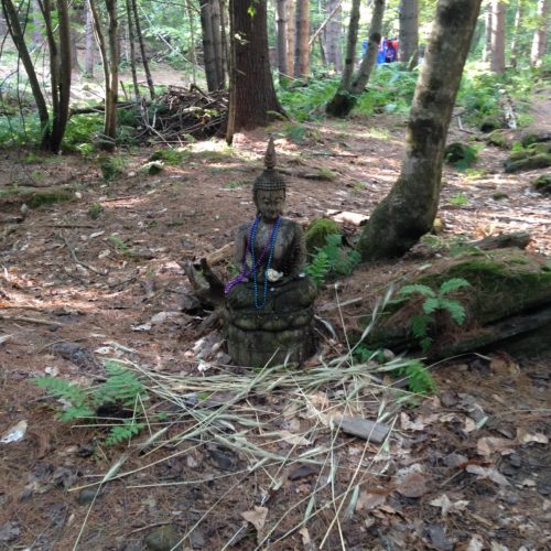 Impromptu Buddha shrine erected by an attendee [Terence P Ward]