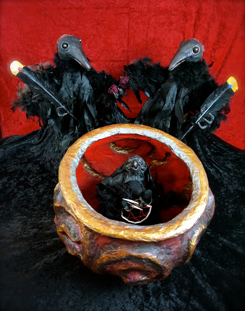 "Hugin and Munin-Thought and Memory" by Bonita Blumenauer, papier mache (courtesy photo)