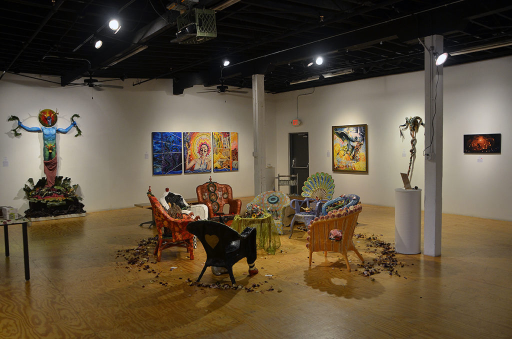"Modern Pagans/Ancient Realms" on display at the Vine Arts Center (photo by Paul B. Rucker)