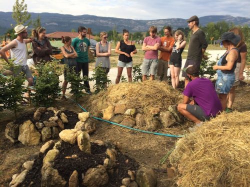 Permaculture students in the garden, in Arbizu, Spain (courtesy photo)