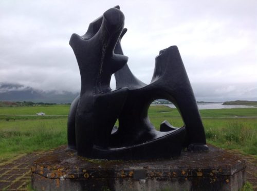 Sonatorrek, Ásmundur Sveinsson, Borg á Mýrum, Iceland. This monument, named for Egill Skallagrímsson's poem, stands on Egill's farm. (Photo by Eric Scott.)