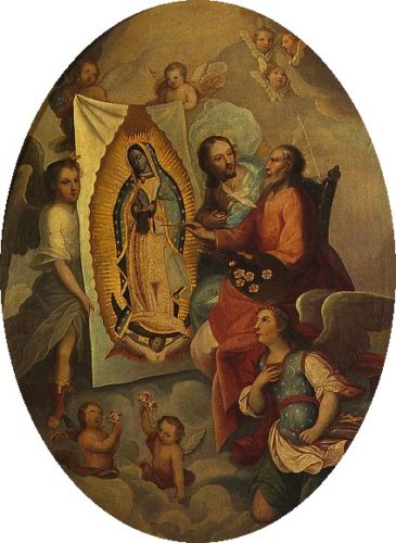 The Christian god "creates" The Virgin of Guadalupe [Source: Wikimedia Commons]