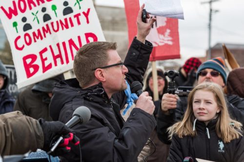 John Halstead among Whiting 41 protestors. [Courtesy photo]