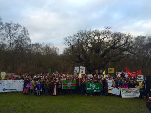 Anti-Fracking Protest at Sherwood Forest Jan 2017 [Courtesy Frack Free Dee blog]