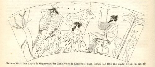 Drawing of 5th century BCE Athenian vase. Public Domain.