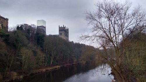 Durham Cathedral, overlooking the River Wear. [Photo by E. Scott]