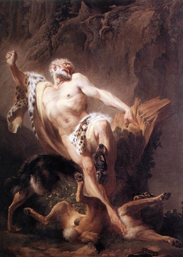 Milo of Croton, Joseph-Benoît Suvée. Public Domain.