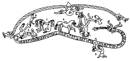 1) Sigurd tasting the dragon's blood. 2) The birds speaking to Sigurd. [Public domain]