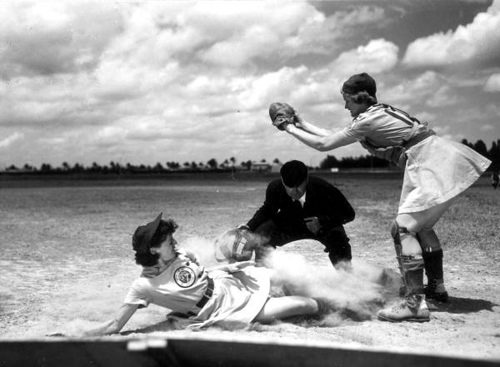 The dangerous dress coed of the All American Girls Professional Baseball League [Source; Wikimedia Commons]