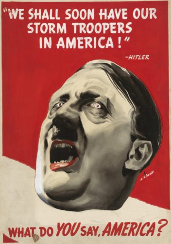 We shall soon have our storm troopers in America Hitler U.S. anti-Nazi propaganda poster world war 2