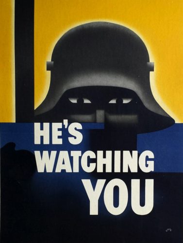 He's watching you German soldier anti-Nazi poster