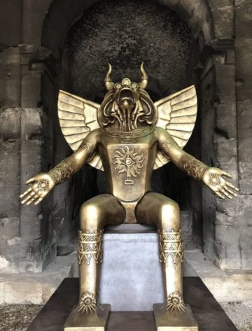 A statue of Moloch unveiled in Rome along with controversy