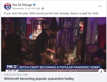 Chicago FOX affiliate describes Witchcraft as “quarantine hobby”